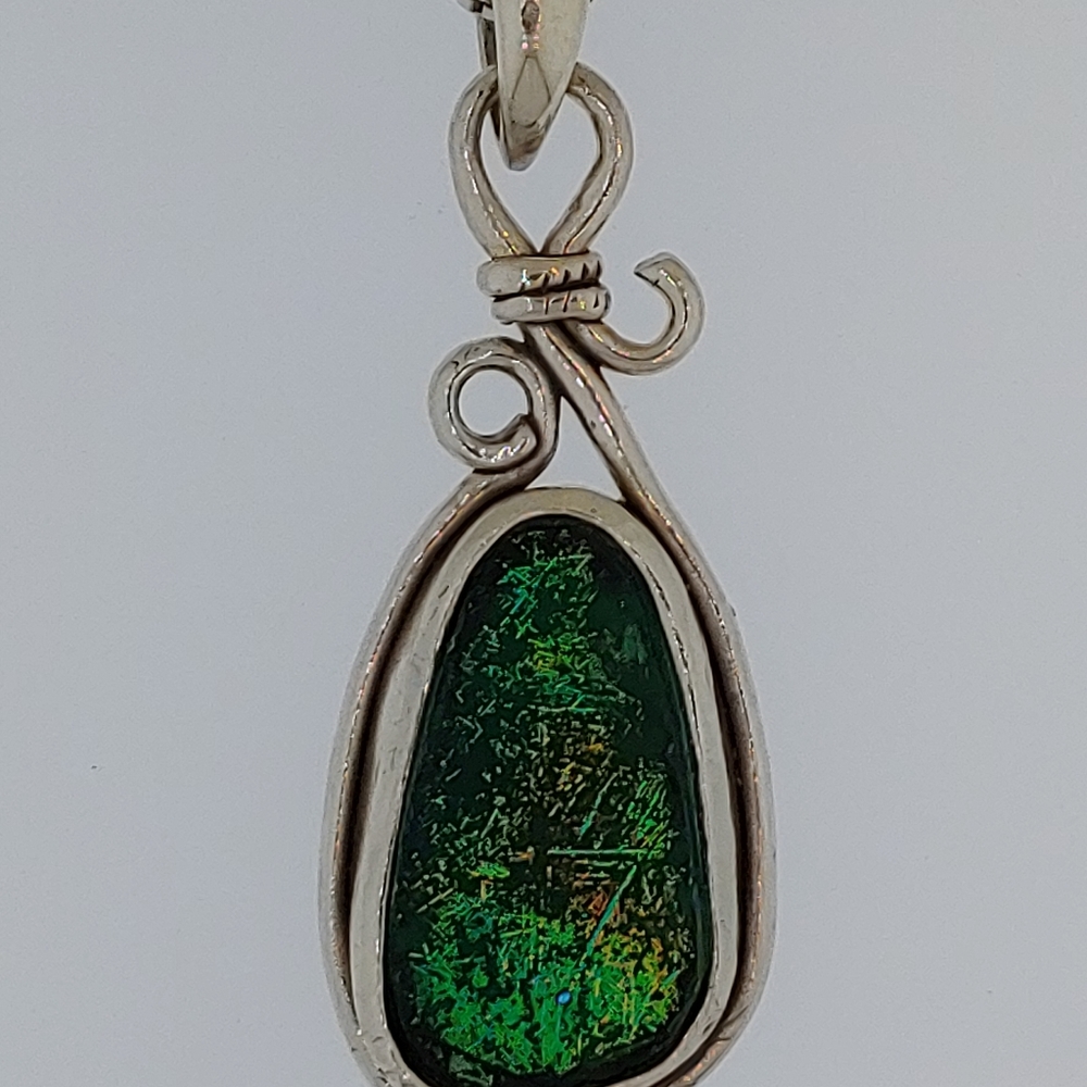 Sterling Silver Roman Glass Necklace